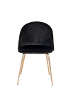 Krzesło Geneve tapicerowane welur czarne ze złotymi nogami do jadalni i salonu glamour ( Rozmiar: uniwersalny )
