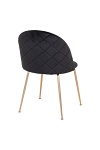 Krzesło Geneve tapicerowane welur czarne ze złotymi nogami do jadalni i salonu glamour ( Rozmiar: uniwersalny )