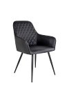 Krzesło do jadalni Harbo Intesi czarne tapicerowane ekoskóra z podłokietnikami nowoczesne ( Rozmiar: uniwersalny )