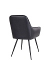 Krzesło do jadalni Harbo Intesi czarne tapicerowane ekoskóra z podłokietnikami nowoczesne ( Rozmiar: uniwersalny )