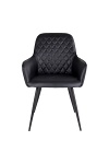 Krzesło do jadalni Harbo Intesi czarne tapicerowane ekoskóra z podłokietnikami nowoczesne ( Rozmiar: uniwersalny )