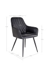 Krzesło do jadalni Harbo Intesi czarne tapicerowane ekoskóra z podłokietnikami nowoczesne ( Rozmiar: uniwersalny )