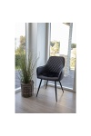 Krzesło do jadalni Harbo Intesi czarne tapicerowane ekoskóra z podłokietnikami nowoczesne ( Rozmiar: uniwersalny )