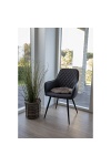 Krzesło do jadalni Harbo Intesi czarne tapicerowane ekoskóra z podłokietnikami nowoczesne ( Rozmiar: uniwersalny )