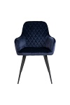 Krzesło do jadalni Harbo Intesi tapicerowane welur granatowy z podłokietnikami nowoczesne ( Rozmiar: uniwersalny )