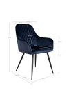 Krzesło do jadalni Harbo Intesi tapicerowane welur granatowy z podłokietnikami nowoczesne ( Rozmiar: uniwersalny )