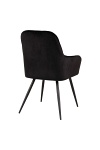 Krzesło Harbo czarne tapicerowane welur z podłokietnikami do jadalni i salonu nowoczesne ( Rozmiar: uniwersalny )