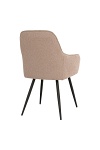 Krzesło Harbo boucle tapicerowane beżowe z podłokietnikami do jadalni i salonu nowoczesne ( Rozmiar: uniwersalny )