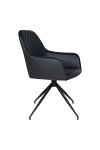 Krzesło obrotowe Harbo Intesi czarne ekoskóra z podłokietnikami do jadalni i salonu ( Rozmiar: uniwersalny )