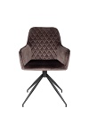 Krzesło do jadalni Harbo Intesi tapicerowane welurowe obrotowe z podłokietnikami brązowe ( Rozmiar: uniwersalny )