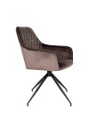 Krzesło do jadalni Harbo Intesi tapicerowane welurowe obrotowe z podłokietnikami brązowe ( Rozmiar: uniwersalny )