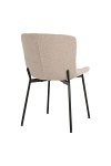 Krzesło do jadalni Maceda boucle beżowe tapicerowane na czarnych nogach nowoczesne Intesi ( Rozmiar: uniwersalny )