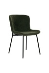 Krzesło do jadalni Maceda tapicerowane boucle zielone na czarnych nogach nowoczesne Intesi ( Rozmiar: uniwersalny )