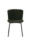 Krzesło do jadalni Maceda tapicerowane boucle zielone na czarnych nogach nowoczesne Intesi ( Rozmiar: uniwersalny )
