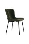 Krzesło do jadalni Maceda tapicerowane boucle zielone na czarnych nogach nowoczesne Intesi ( Rozmiar: uniwersalny )