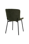 Krzesło do jadalni Maceda tapicerowane boucle zielone na czarnych nogach nowoczesne Intesi ( Rozmiar: uniwersalny )
