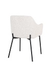 Krzesło do jadalni tapicerowane Melilla boucle białe z podłokietnikami skandynawskie Intesi ( Rozmiar: uniwersalny )