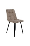 Krzesło tapicerowane Middelfart Intesi do jadalni i kuchni loftowe brązowe z czarnymi nogami ( Rozmiar: uniwersalny )