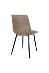 Krzesło tapicerowane Middelfart Intesi do jadalni i kuchni loftowe brązowe z czarnymi nogami ( Rozmiar: uniwersalny )