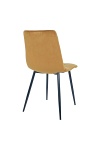 Krzesło do jadalni Middelfart Intesi tapicerowane żółte loftowe na czarnych metalowych nogach ( Rozmiar: uniwersalny )