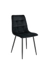 Krzesło tapicerowane Middelfart czarne do jadalni i salonu nowoczesne na metalowych nogach Intesi ( Rozmiar: uniwersalny )