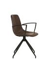 Krzesło tapicerowane Monaco Arm obrotowe skandynawskie do jadalni ekoskóra brązowe Intesi ( Rozmiar: uniwersalny )
