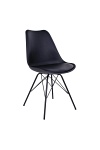 Krzesło do jadalni Oslo Intesi czarne tapicerowane ze skóry ekologicznej nowoczesne ( Rozmiar: uniwersalny )