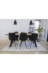 Krzesło do jadalni Oslo Intesi czarne tapicerowane ze skóry ekologicznej nowoczesne ( Rozmiar: uniwersalny )