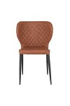 Krzesło tapicerowane Pisa Intesi do jadalni i salonu brązowe vintage ekoskóra czarne nogi ( Rozmiar: uniwersalny )