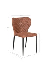 Krzesło tapicerowane Pisa Intesi do jadalni i salonu brązowe vintage ekoskóra czarne nogi ( Rozmiar: uniwersalny )