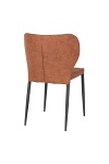 Krzesło tapicerowane Pisa Intesi do jadalni i salonu brązowe vintage ekoskóra czarne nogi ( Rozmiar: uniwersalny )