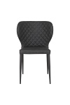 Krzesło do jadalni Intesi Pisa tapicerowane ekoskóra szare ciemne na czarnych nogach nowoczesne ( Rozmiar: uniwersalny )