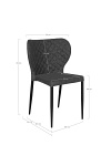 Krzesło do jadalni Intesi Pisa tapicerowane ekoskóra szare ciemne na czarnych nogach nowoczesne ( Rozmiar: uniwersalny )