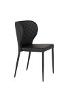 Krzesło tapicerowane do jadalni i kuchni Pisa czarne ekoskóra nowoczesne na metalowych nogach Intesi ( Rozmiar: uniwersalny )