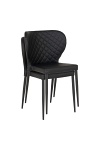 Krzesło tapicerowane do jadalni i kuchni Pisa czarne ekoskóra nowoczesne na metalowych nogach Intesi ( Rozmiar: uniwersalny )