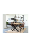 Krzesło Stockholm brązowe vintage PU/ czarne - House Nordic
