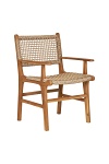 Krzesło drewniane Derby Intesi z podłokietnikami rattanowe do jadalni boho rustykalne ( Rozmiar: uniwersalny )