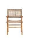 Krzesło drewniane Derby Intesi z podłokietnikami rattanowe do jadalni boho rustykalne ( Rozmiar: uniwersalny )