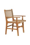 Krzesło drewniane Derby Intesi z podłokietnikami rattanowe do jadalni boho rustykalne ( Rozmiar: uniwersalny )