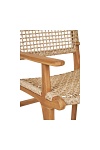 Krzesło drewniane Derby Intesi z podłokietnikami rattanowe do jadalni boho rustykalne ( Rozmiar: uniwersalny )