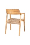Krzesło drewniane Getafe Intesi do jadalni i salonu boho z plecionym siedziskiem naturalne ( Rozmiar: uniwersalny )