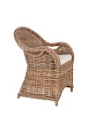 Krzesło ogrodowe rattanowe Larisa Intesi boho z podłokietnikami na taras i balkon szare ( Rozmiar: uniwersalny )