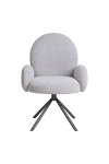 Fotel obrotowy Lana boucle szary do biura i salonu nowoczesny z podłokietnikami Intesi ( Rozmiar: uniwersalny )