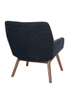 Fotel London granatowy skandynawski z podłokietnikami do salonu tapicerowany orzech ( Rozmiar: uniwersalny )