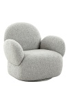 Fotel kubełkowy obrotowy Messina boucle szary do salonu nowoczesny skandynawski Intesi ( Rozmiar: uniwersalny )