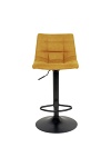 Hoker z oparciem Middelfart Intesi żółty welurowy obrotowy regulowany nowoczesny do kuchni ( Rozmiar: uniwersalny )