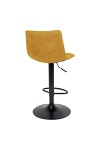 Hoker z oparciem Middelfart Intesi żółty welurowy obrotowy regulowany nowoczesny do kuchni ( Rozmiar: uniwersalny )