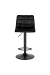 Hoker Middelfart czarny welurowy z oparciem obrotowy regulowany nowoczesny do kuchni Intesi ( Rozmiar: uniwersalny )