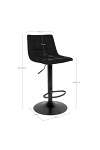 Hoker Middelfart czarny welurowy z oparciem obrotowy regulowany nowoczesny do kuchni Intesi ( Rozmiar: uniwersalny )