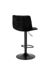 Hoker Middelfart czarny welurowy z oparciem obrotowy regulowany nowoczesny do kuchni Intesi ( Rozmiar: uniwersalny )